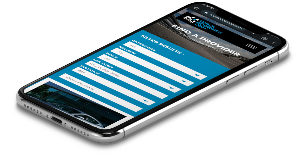 Track Bookings Find a Provider Filters